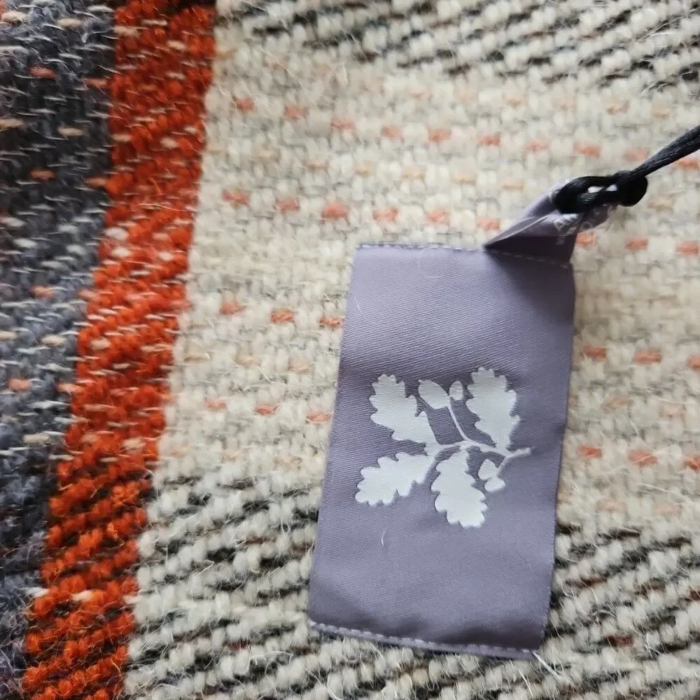 National Trust Ltd. Recycled Wool Blanket Throw Picnic Fringe Plaid 47